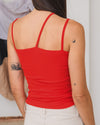 BASERANGE Ribbed Cotton Needle Tank Top TONI and TOTV Collection Made in Portugal BAS-TONI-RB-SU25-MY RED
